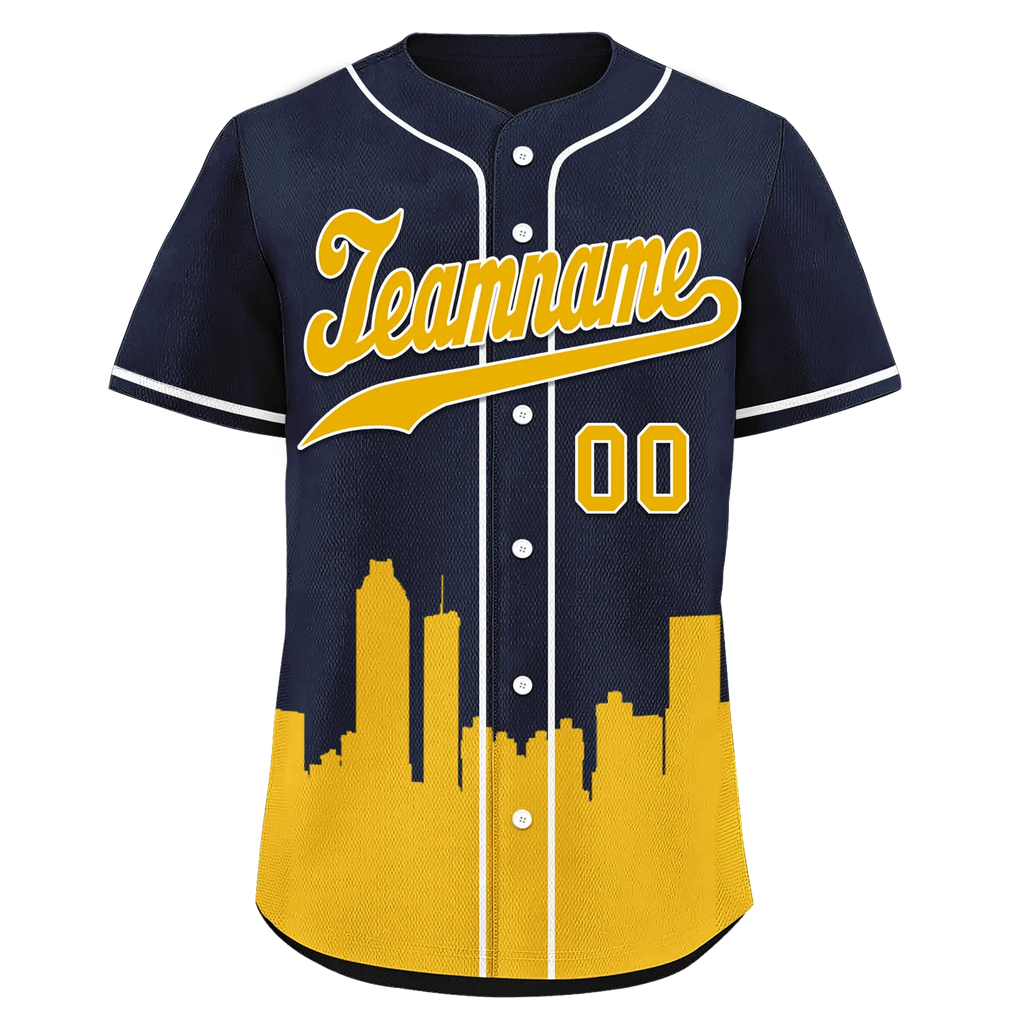 Custom Blue Orange City Edition Personalized Authentic Baseball Jersey BSBJ01-D017134 - Coolcustomize