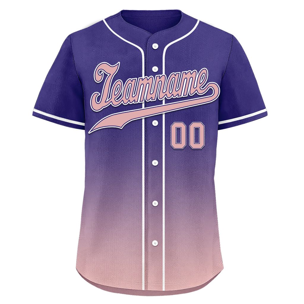 Custom Purple Pink Fade Fashion Personalized Authentic Baseball Jersey BSBJ01-D0a7070 - Coolcustomize