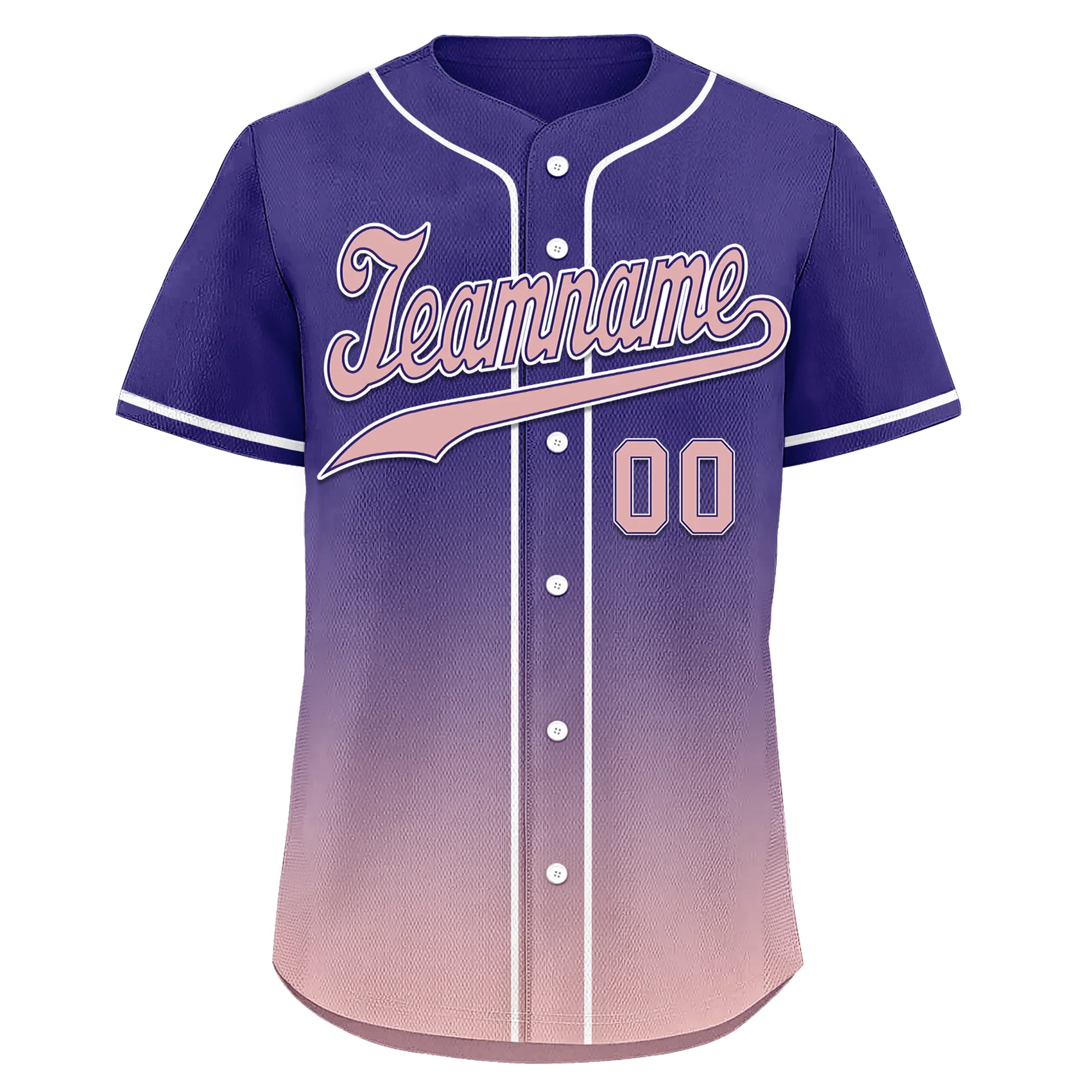 Custom Purple Pink Fade Fashion Personalized Authentic Baseball Jersey BSBJ01-D0a7070 - Coolcustomize