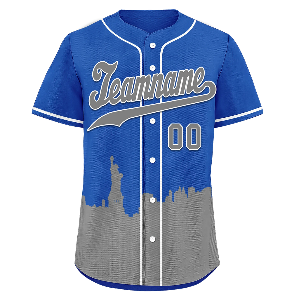 Custom Blue Gray City Edition Personalized Authentic Baseball Jersey BSBJ01-D017124 - Coolcustomize