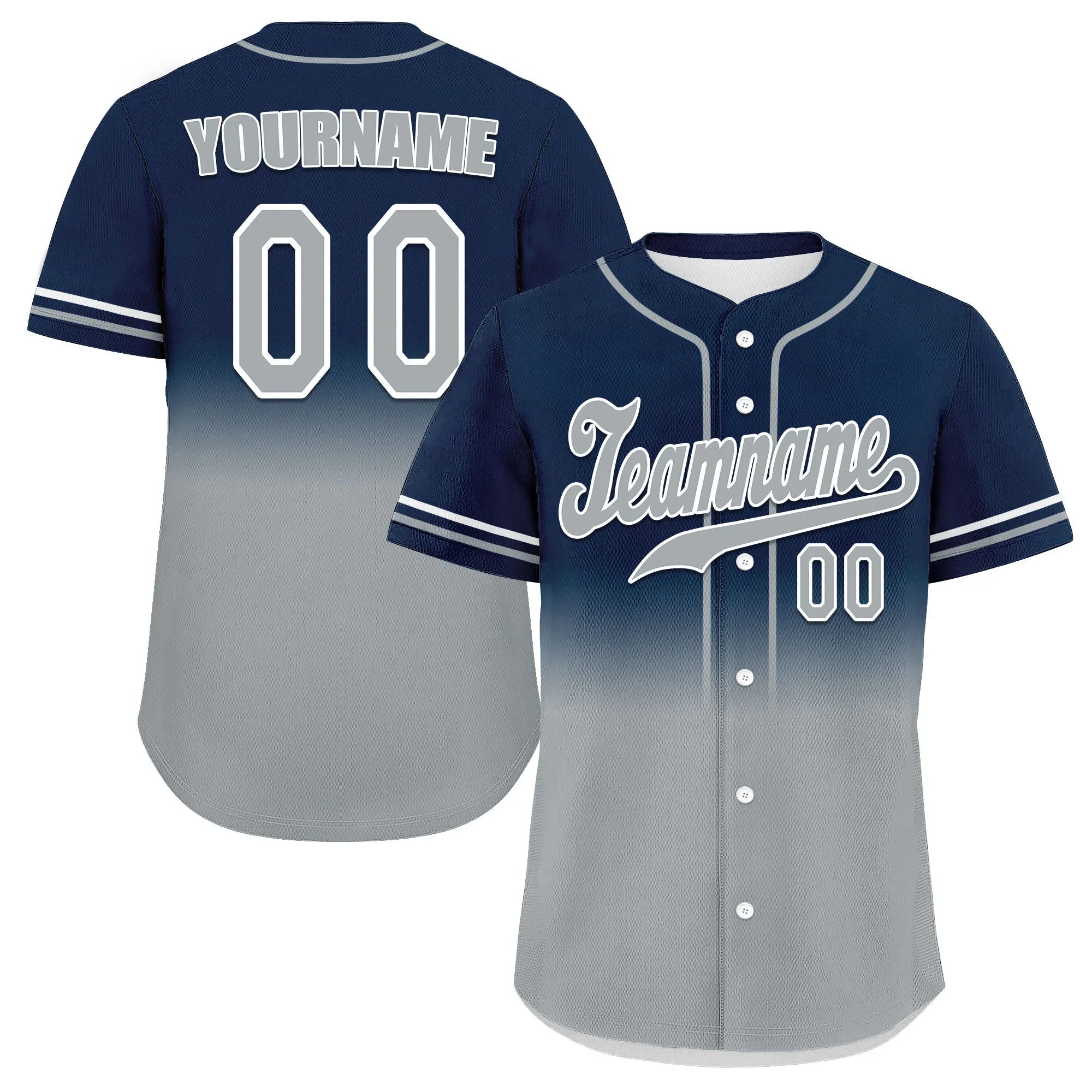 Custom Black Grey Fade Fashion Personalized Authentic Baseball Jersey UN002-bd0b007b-ad - Coolcustomize