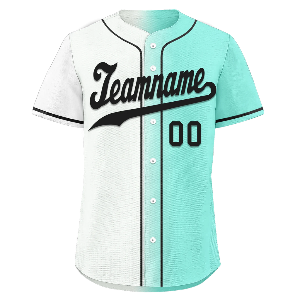 Custom White Green Gradient Fashion Personalized Authentic Baseball Jersey BSBJ01-D0a7aa7 - Coolcustomize