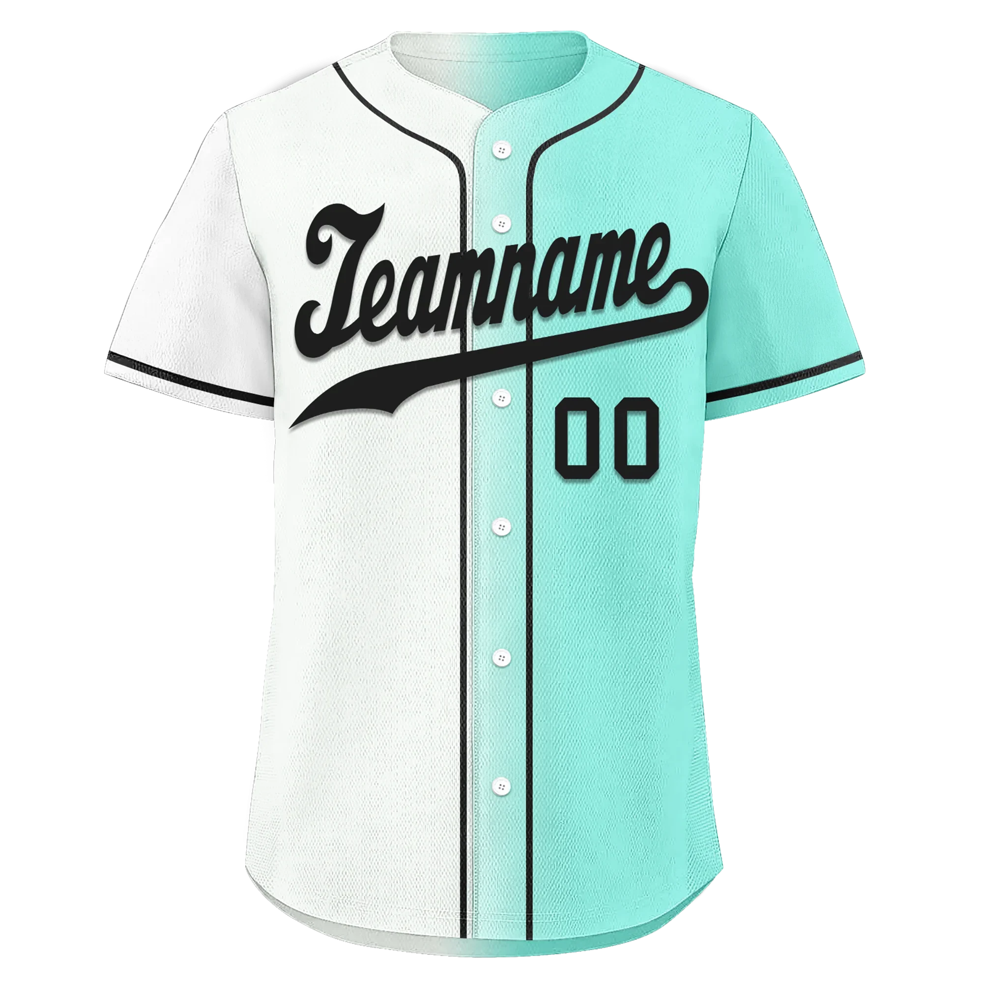 Custom White Green Gradient Fashion Personalized Authentic Baseball Jersey BSBJ01-D0a7aa7 - Coolcustomize
