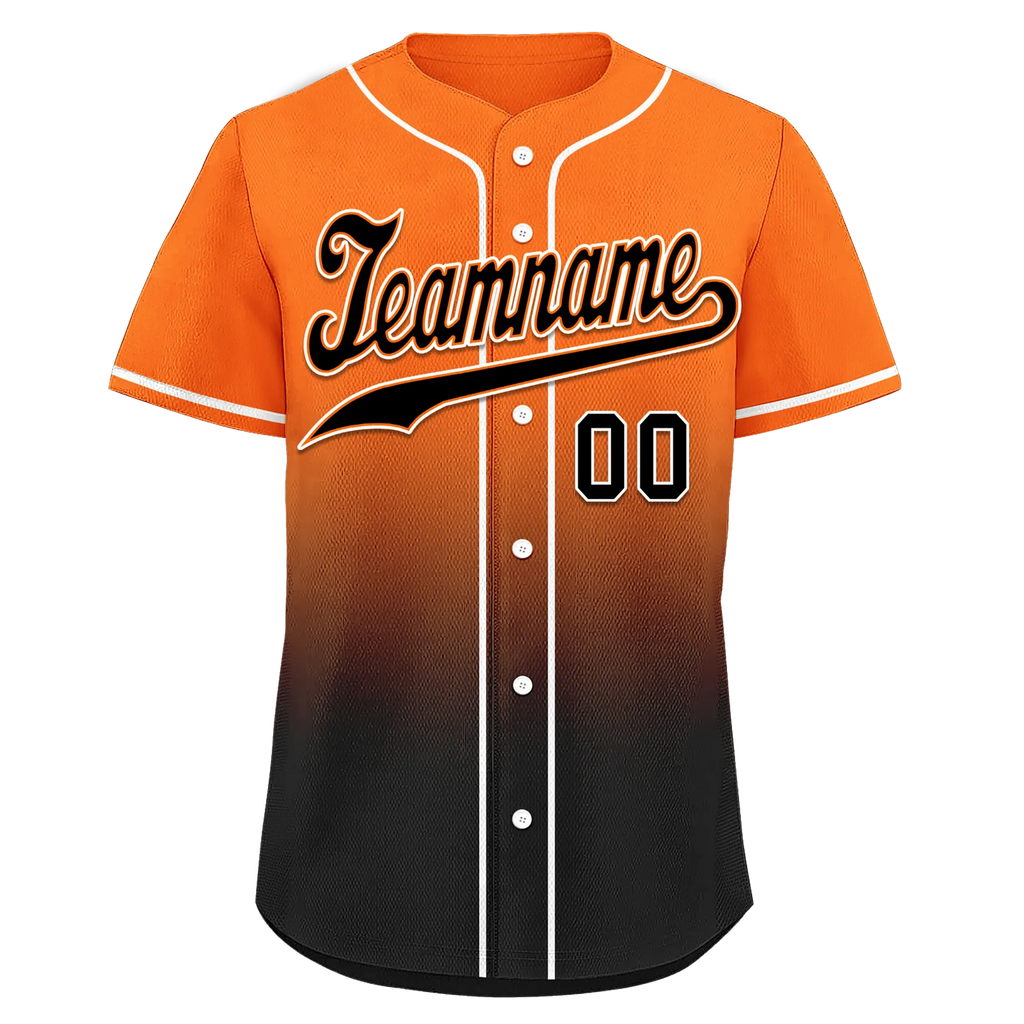 Custom Orange Black Fade Fashion Personalized Authentic Baseball Jersey BSBJ01-D0a70c7 - Coolcustomize