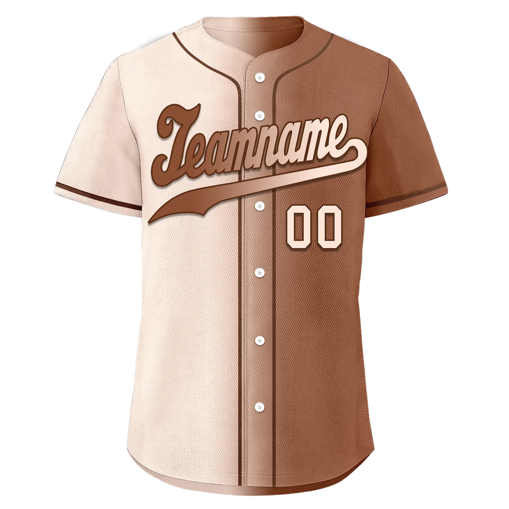 Custom Beige Brown Gradient Fashion Personalized Authentic Baseball Jersey BSBJ01-D0a708e - Coolcustomize