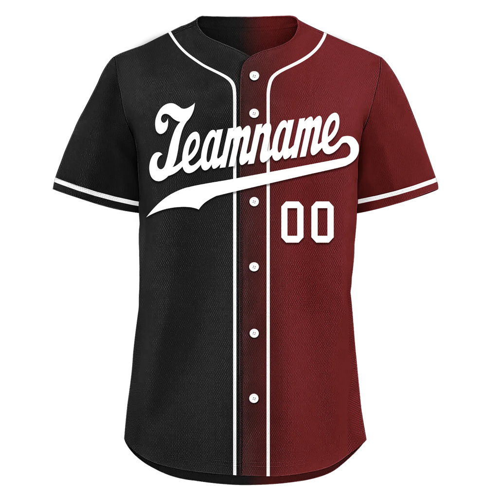 Custom Black Red Gradient Fashion Personalized Authentic Baseball Jersey BSBJ01-D0a7aae - Coolcustomize