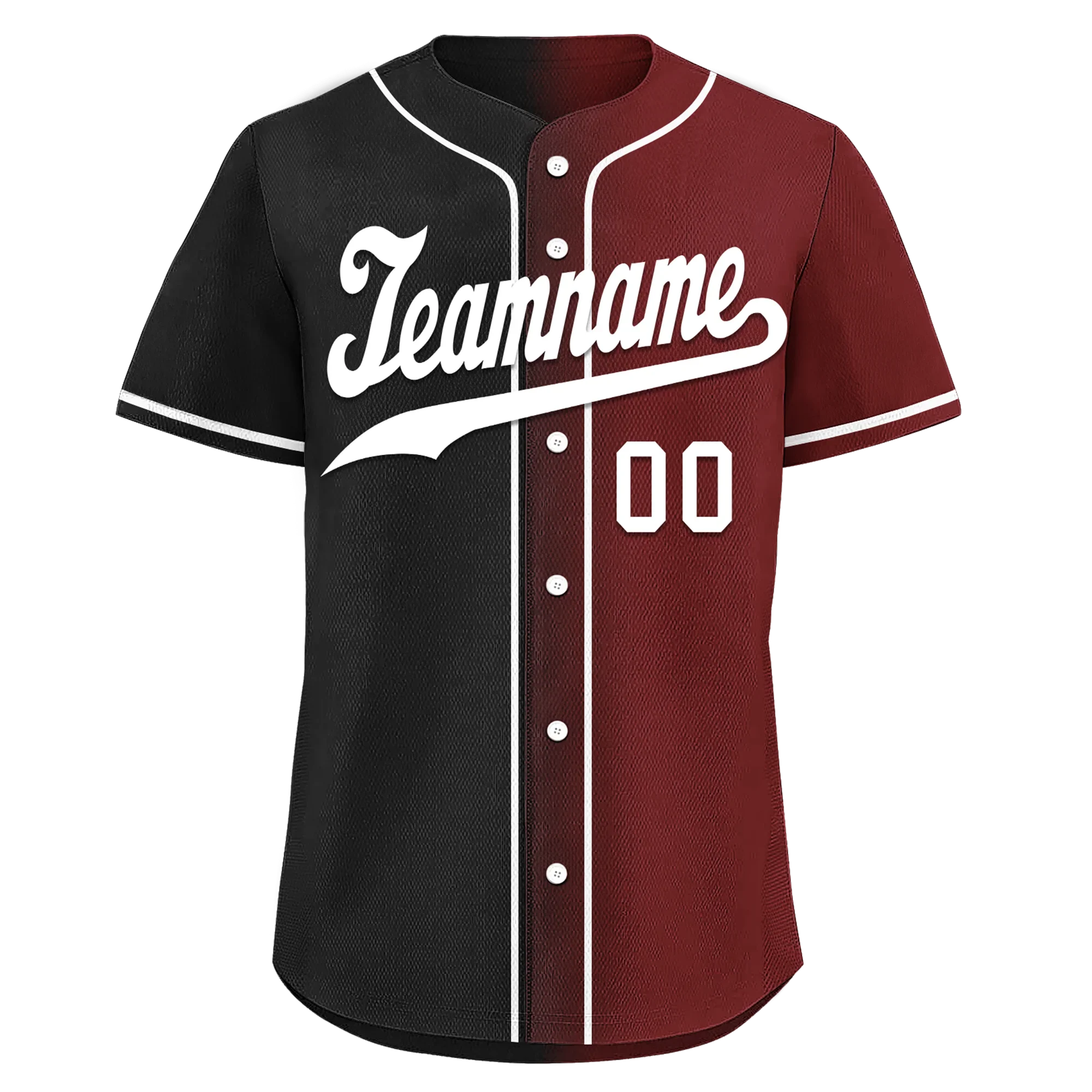 Custom Black Red Gradient Fashion Personalized Authentic Baseball Jersey BSBJ01-D0a7aae - Coolcustomize