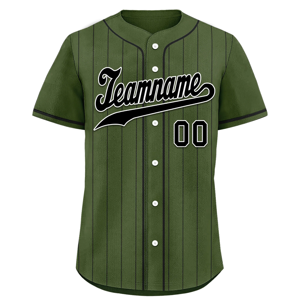 Custom Green Stripe Fashion Personalized Authentic Baseball Jersey BSBJ01-D017257 - Coolcustomize