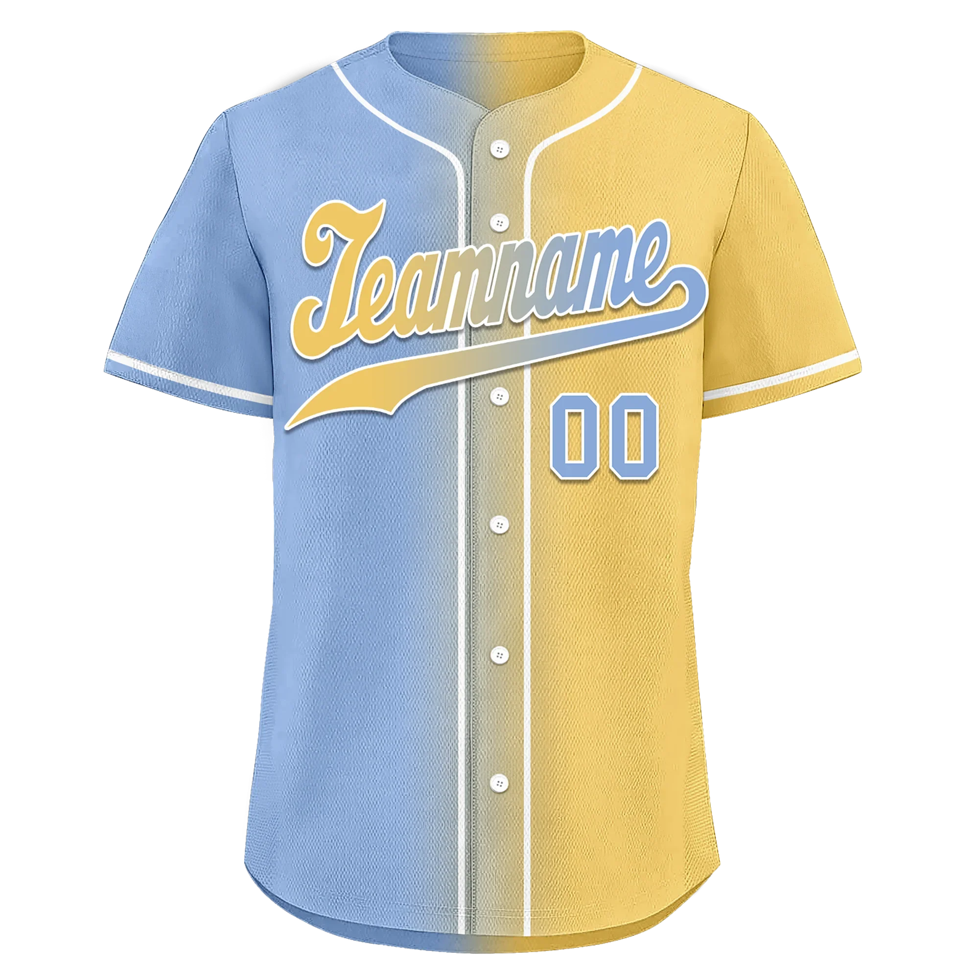 Custom Blue Yellow Gradient Fashion Personalized Authentic Baseball Jersey BSBJ01-D0a7079 - Coolcustomize