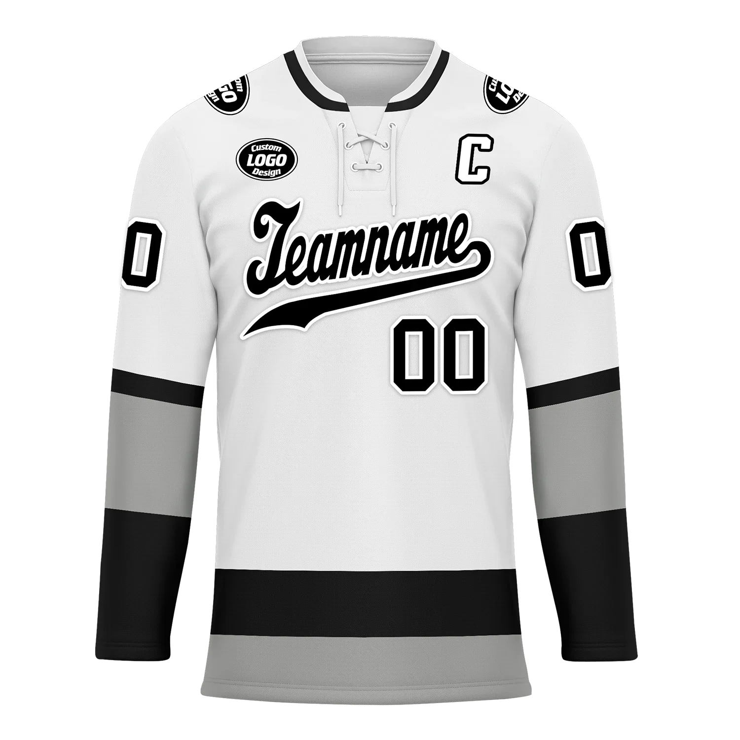 Custom White Grey Personalized Hockey Jersey HCKJ01-D0a70e7 - Coolcustomize