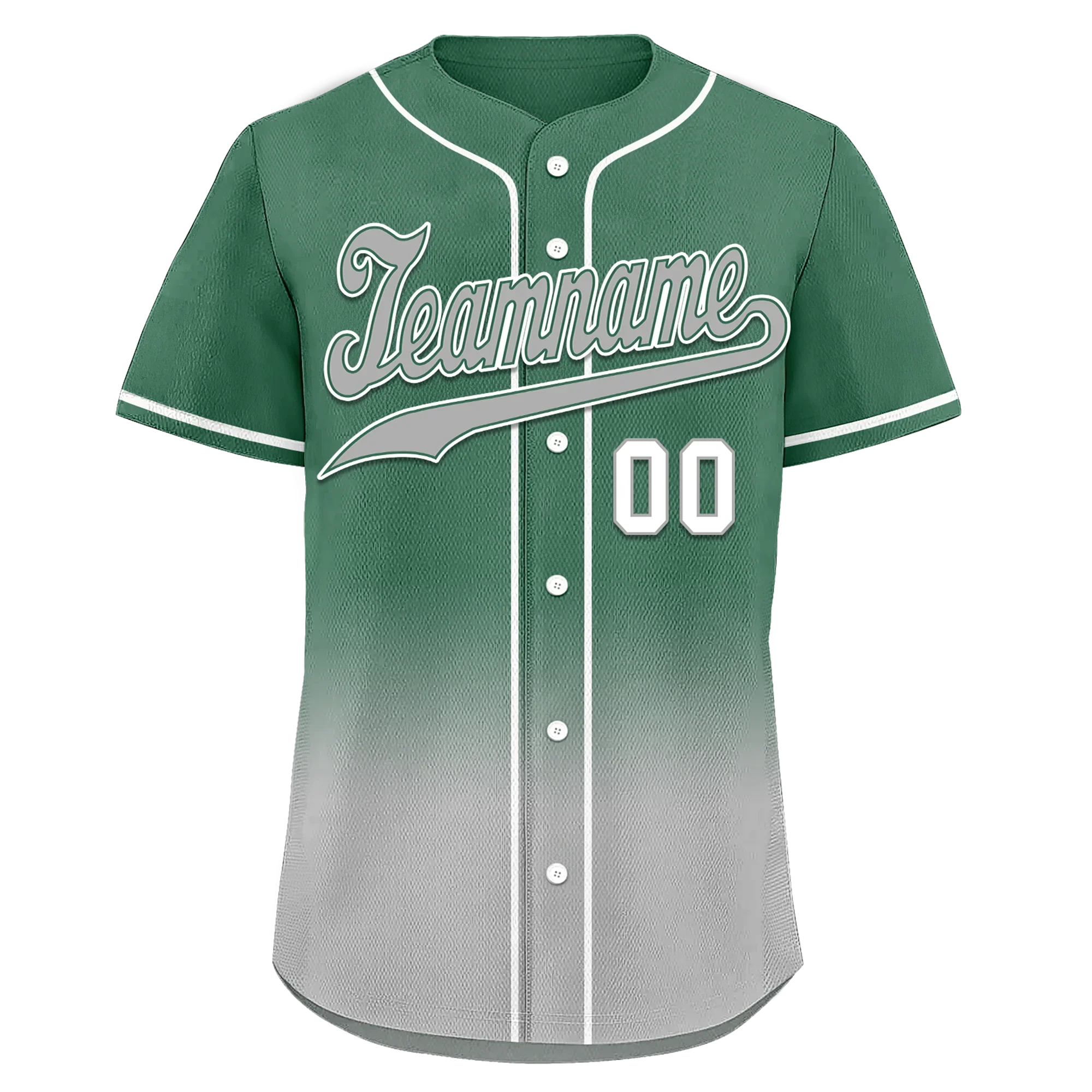 Custom Green Grey Fade Fashion Personalized Authentic Baseball Jersey BSBJ01-D0a70c9 - Coolcustomize