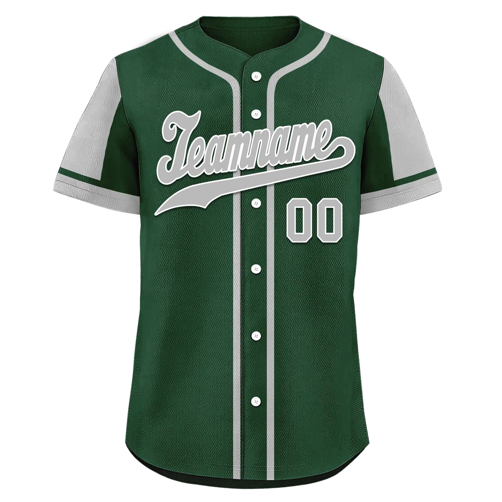 Custom Green Gray Raglan Sleeves Personalized Authentic Baseball Jersey BSBJ01-D017174 - Coolcustomize