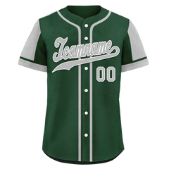 Custom Green Gray Raglan Sleeves Personalized Authentic Baseball Jersey BSBJ01-D017174