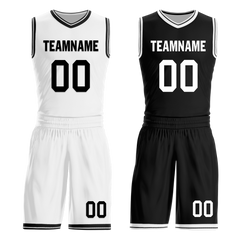 Custom White Black Classic Style Reversible Basketball Uniform Personalized Ordinary BBJR-D017008