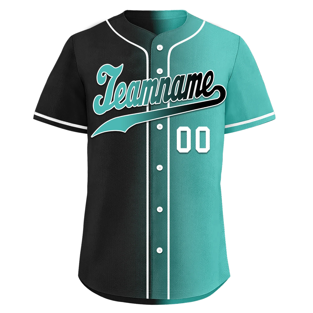 Custom Black Green Gradient Fashion Personalized Authentic Baseball Jersey BSBJ01-D0a7a0c - Coolcustomize