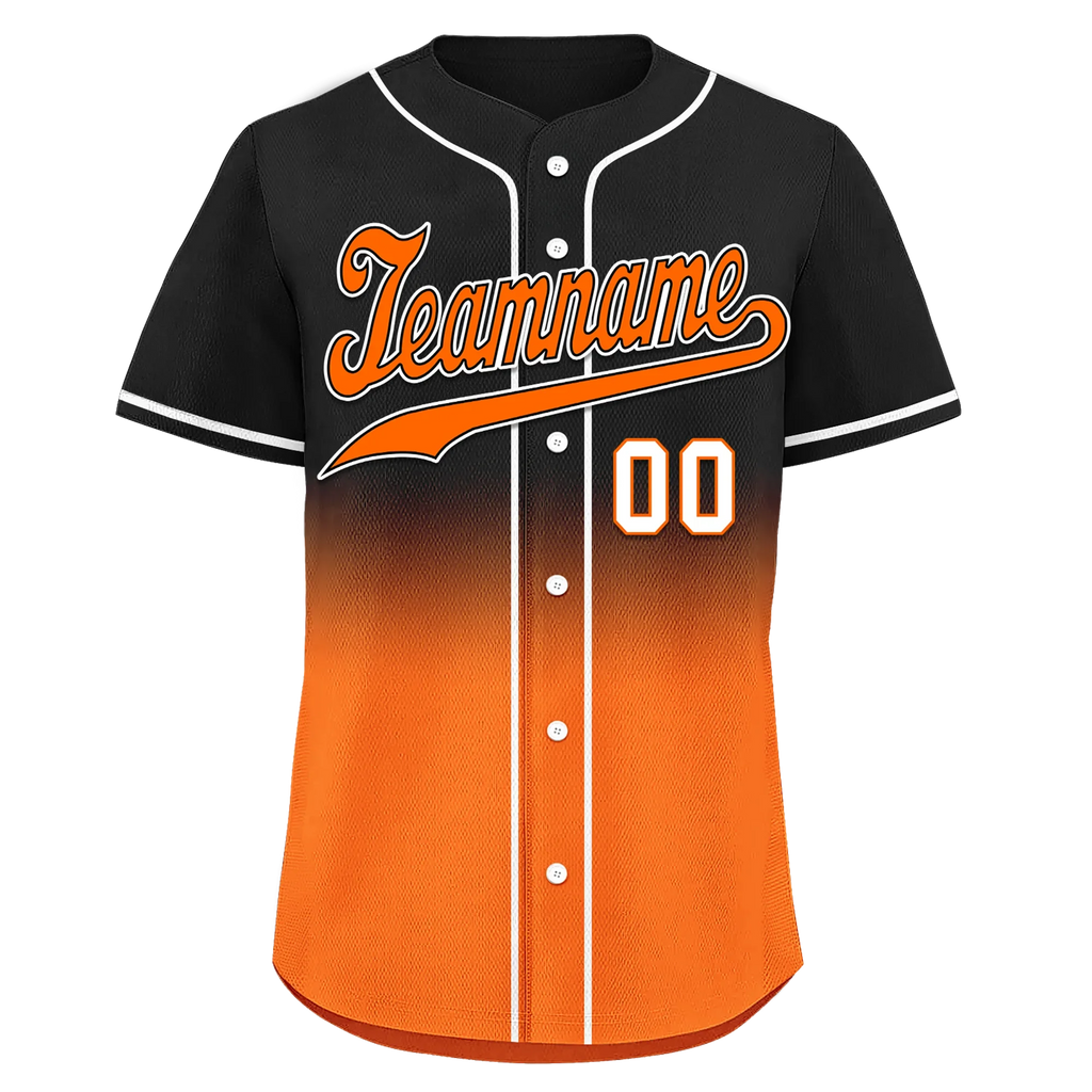 Custom Black Orange Fade Fashion Personalized Authentic Baseball Jersey BSBJ01-D0a70ce - Coolcustomize