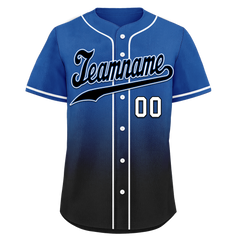 Custom Blue Black Fade Fashion Personalized Authentic Baseball Jersey BSBJ01-D0a70be