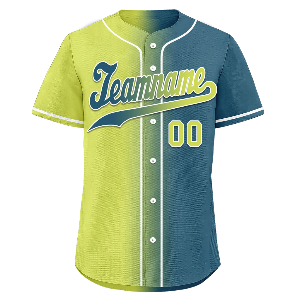Custom Yellow Green Gradient Fashion Personalized Authentic Baseball Jersey BSBJ01-D0a709d - Coolcustomize