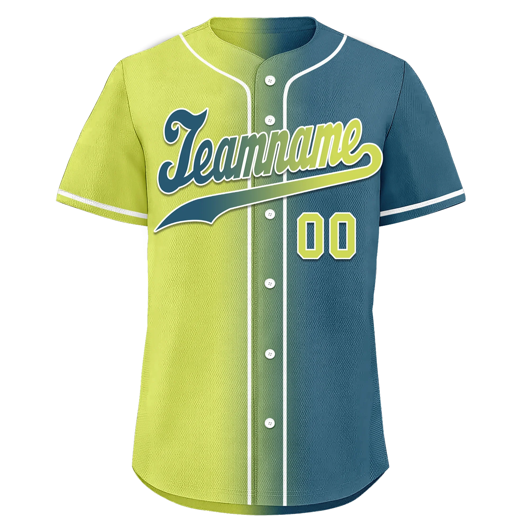 Custom Yellow Green Gradient Fashion Personalized Authentic Baseball Jersey BSBJ01-D0a709d - Coolcustomize