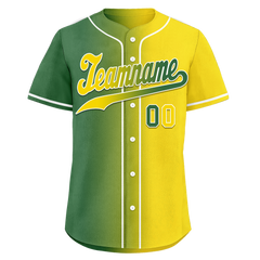 Custom Green Yellow Gradient Fashion Personalized Authentic Baseball Jersey BSBJ01-D0a707d