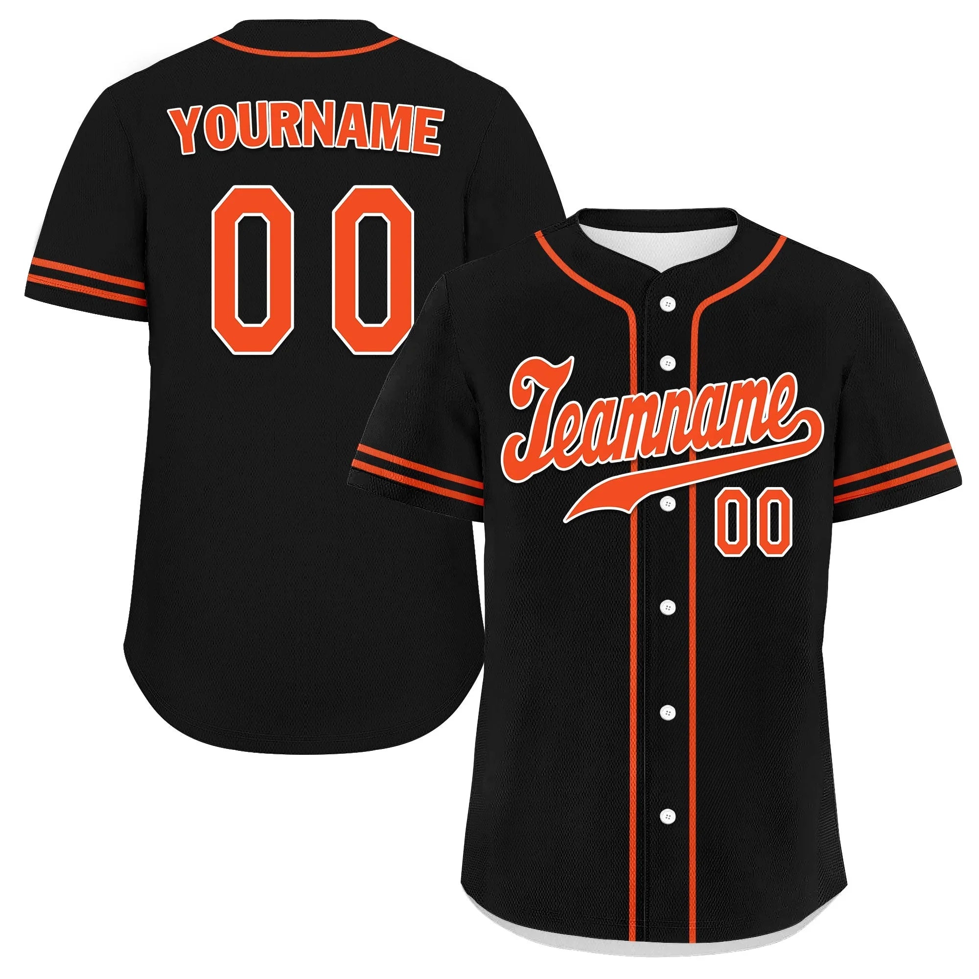 Custom Black Classic Style Orange Personalized Authentic Baseball Jersey UN002-bd0b00d8-b9 - Coolcustomize
