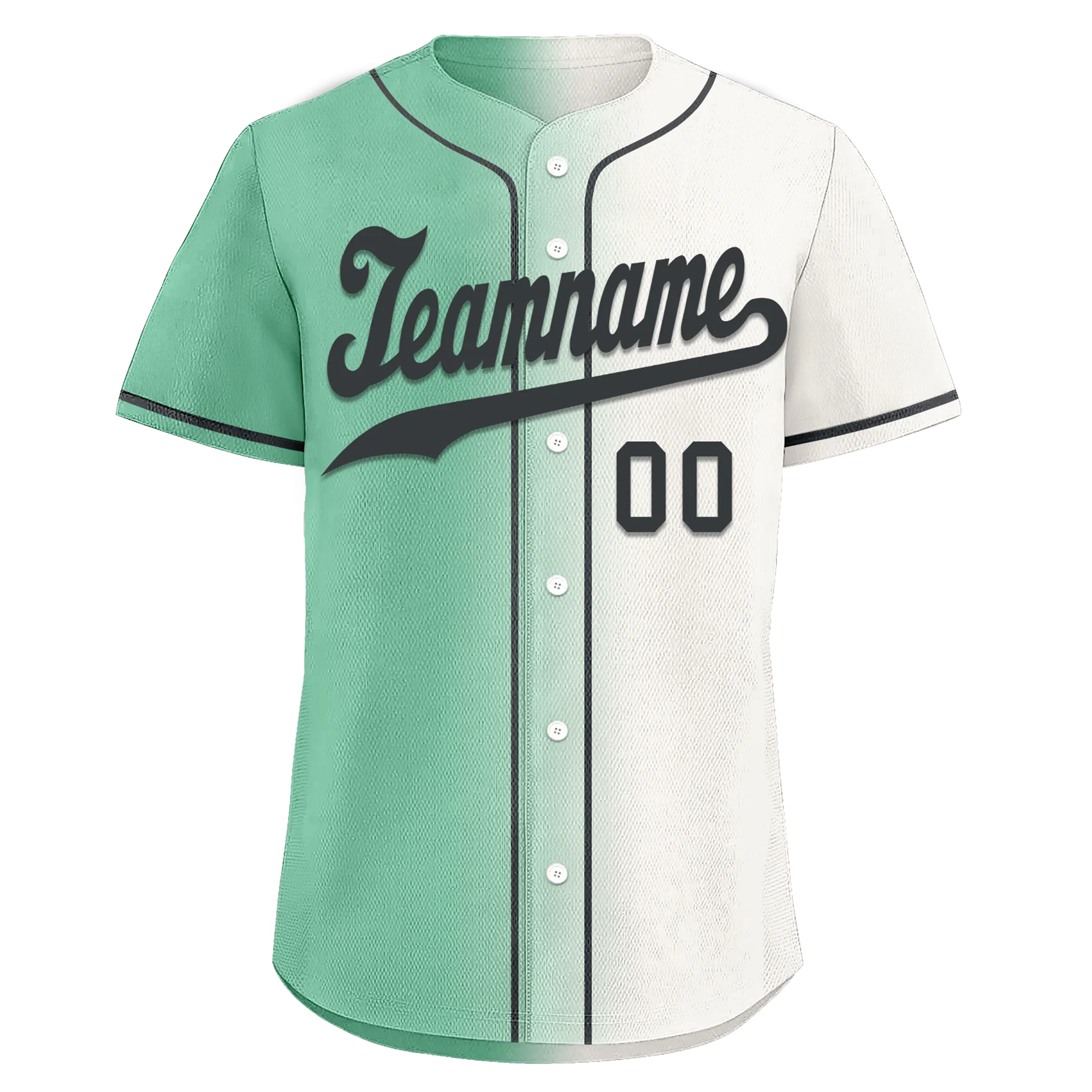 Custom Green White Gradient Fashion Personalized Authentic Baseball Jersey BSBJ01-D0a708a - Coolcustomize