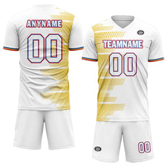 Custom Yellow White Soccer Sets Jersey Personalized SCJ101-D28040