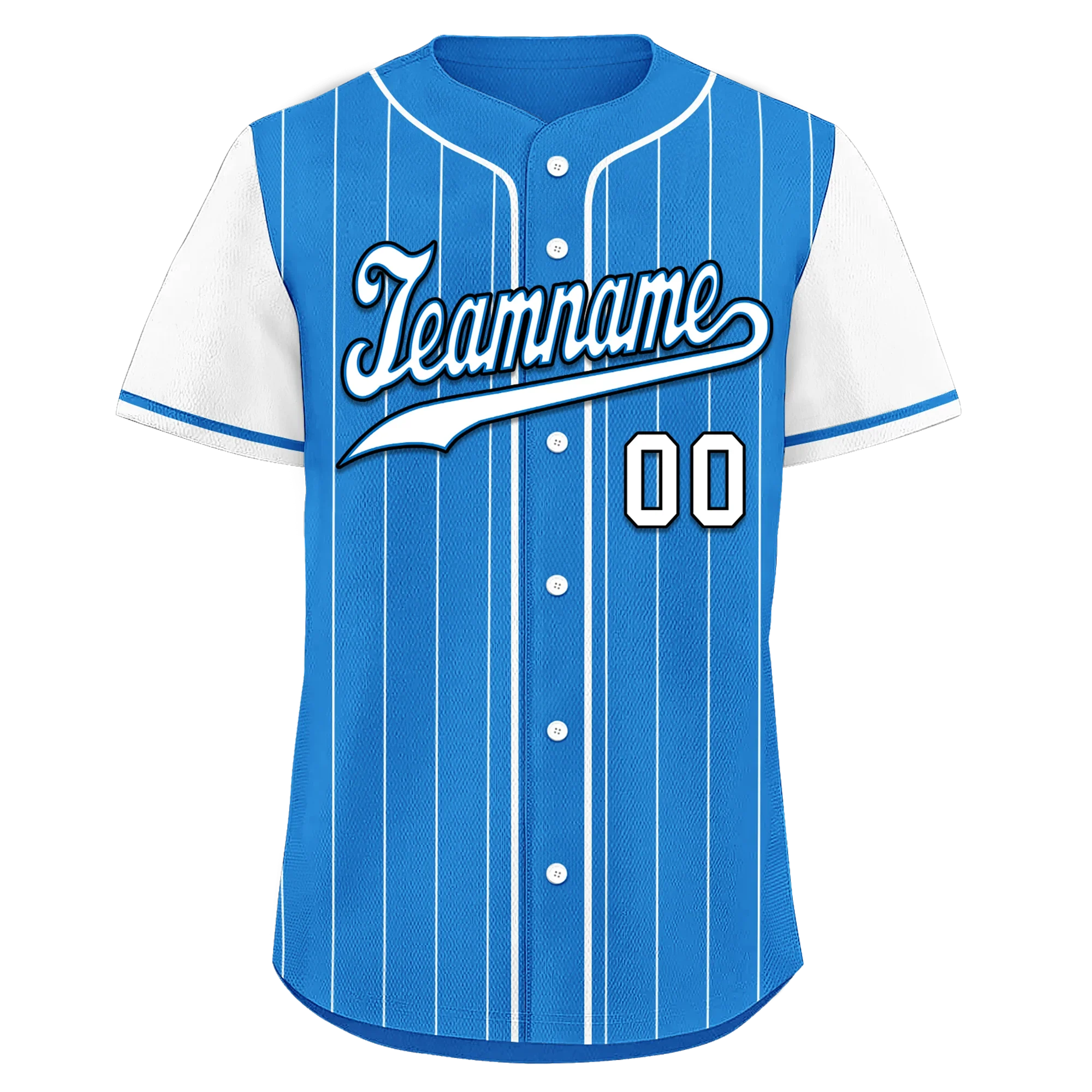 Custom Blue White Stripe Fashion Personalized Authentic Baseball Jersey BSBJ01-D017214 - Coolcustomize