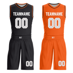 Custom Black Orange Classic Style Reversible Basketball Uniform Personalized Ordinary BBJR-D017019