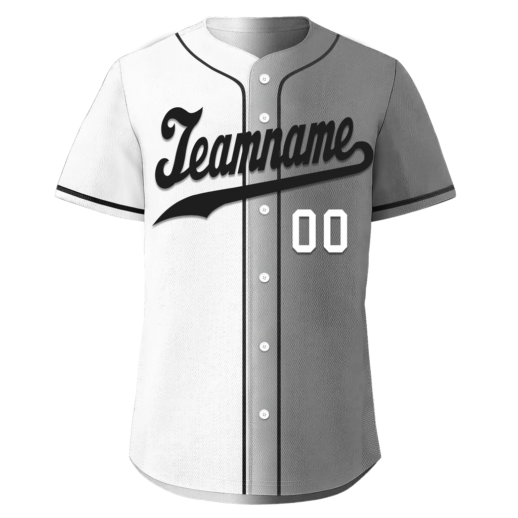 Custom White Grey Gradient Fashion Personalized Authentic Baseball Jersey BSBJ01-D0a7aaf - Coolcustomize