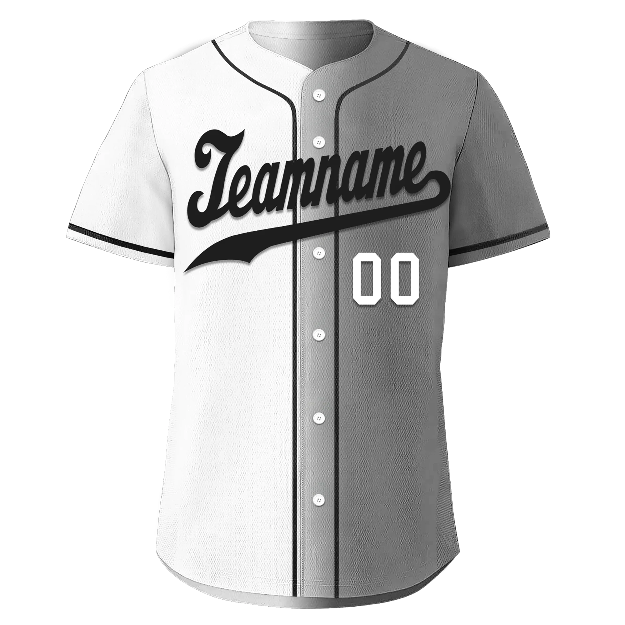Custom White Grey Gradient Fashion Personalized Authentic Baseball Jersey BSBJ01-D0a7aaf - Coolcustomize