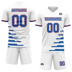 Custom White Blue Soccer Sets Jersey Personalized SCJ101-D28029