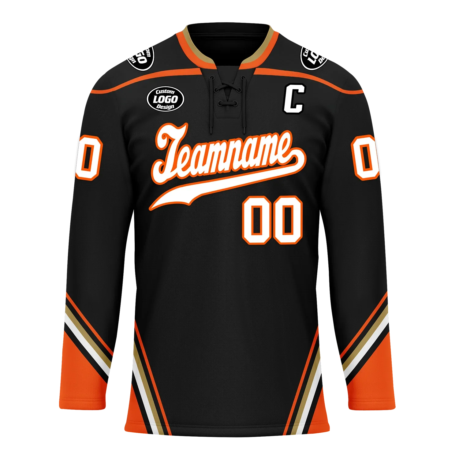 Custom Black Orange Personalized Hockey Jersey HCKJ01-D0a70d8 - Coolcustomize