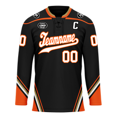 Custom Black Orange Personalized Hockey Jersey HCKJ01-D0a70d8