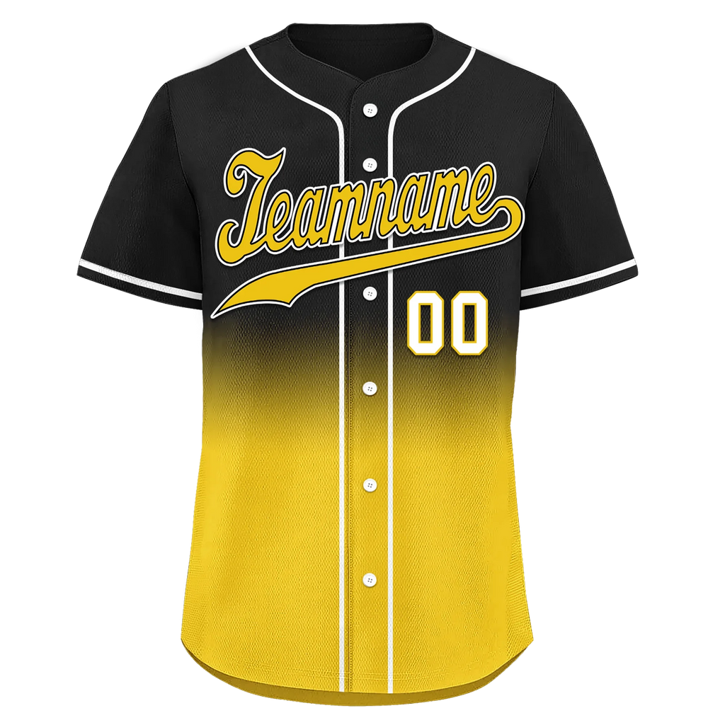 Custom Black Yellow Fade Fashion Personalized Authentic Baseball Jersey BSBJ01-D0a70cc - Coolcustomize
