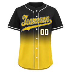 Custom Black Yellow Fade Fashion Personalized Authentic Baseball Jersey BSBJ01-D0a70cc