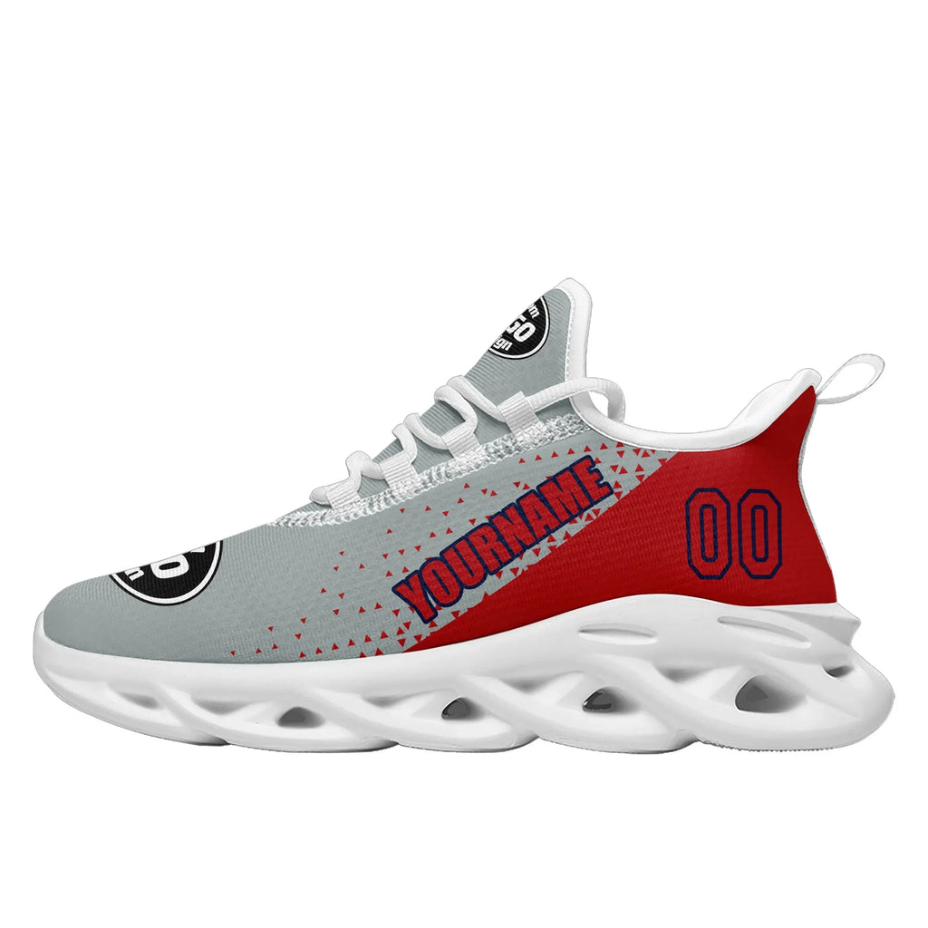 Custom Grey Red Jersey MaxSoul Shoes and Hat Combo Offer Personalized ZH-D0b0088-b - Coolcustomize