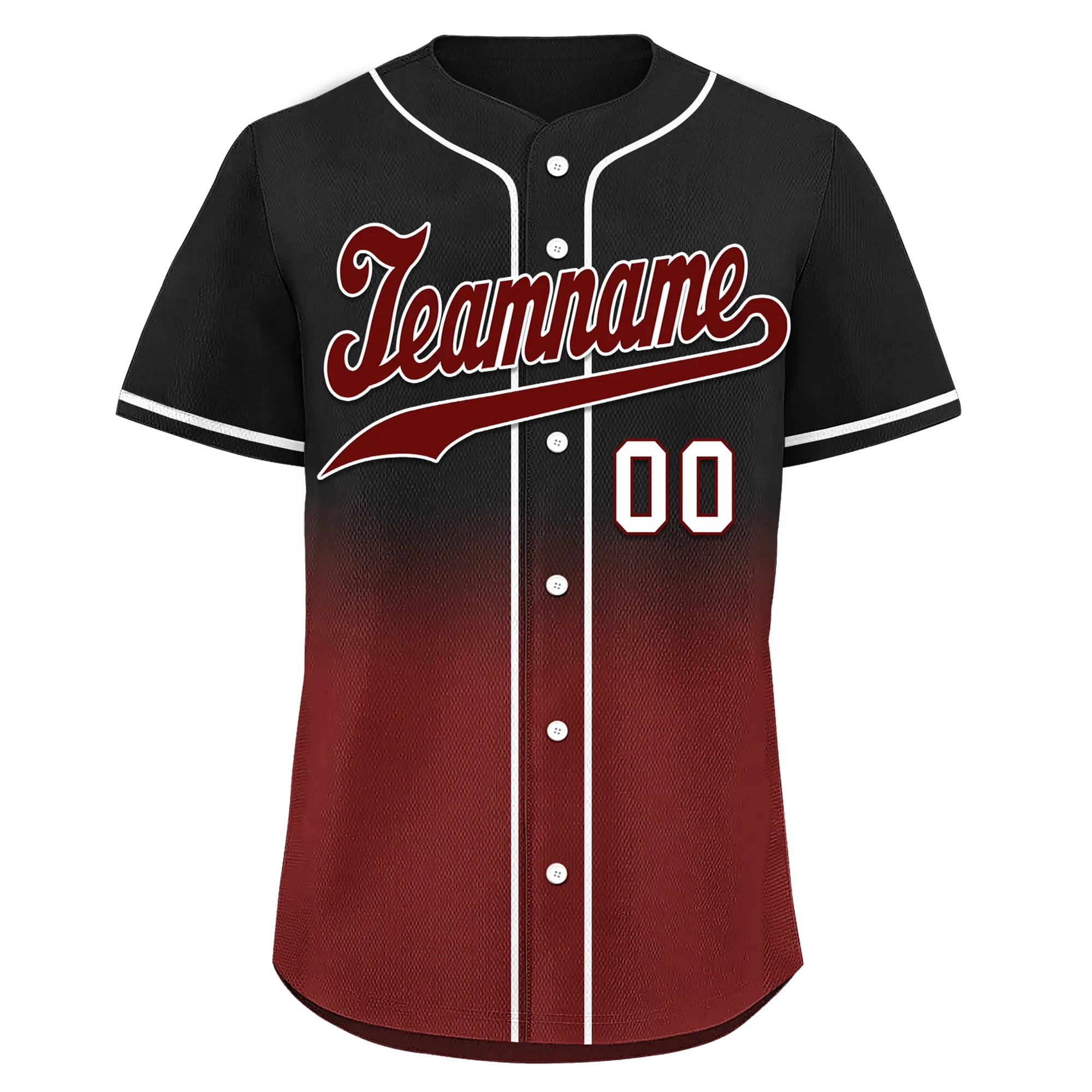 Custom Black Red Fade Fashion Personalized Authentic Baseball Jersey BSBJ01-D0a70f0 - Coolcustomize
