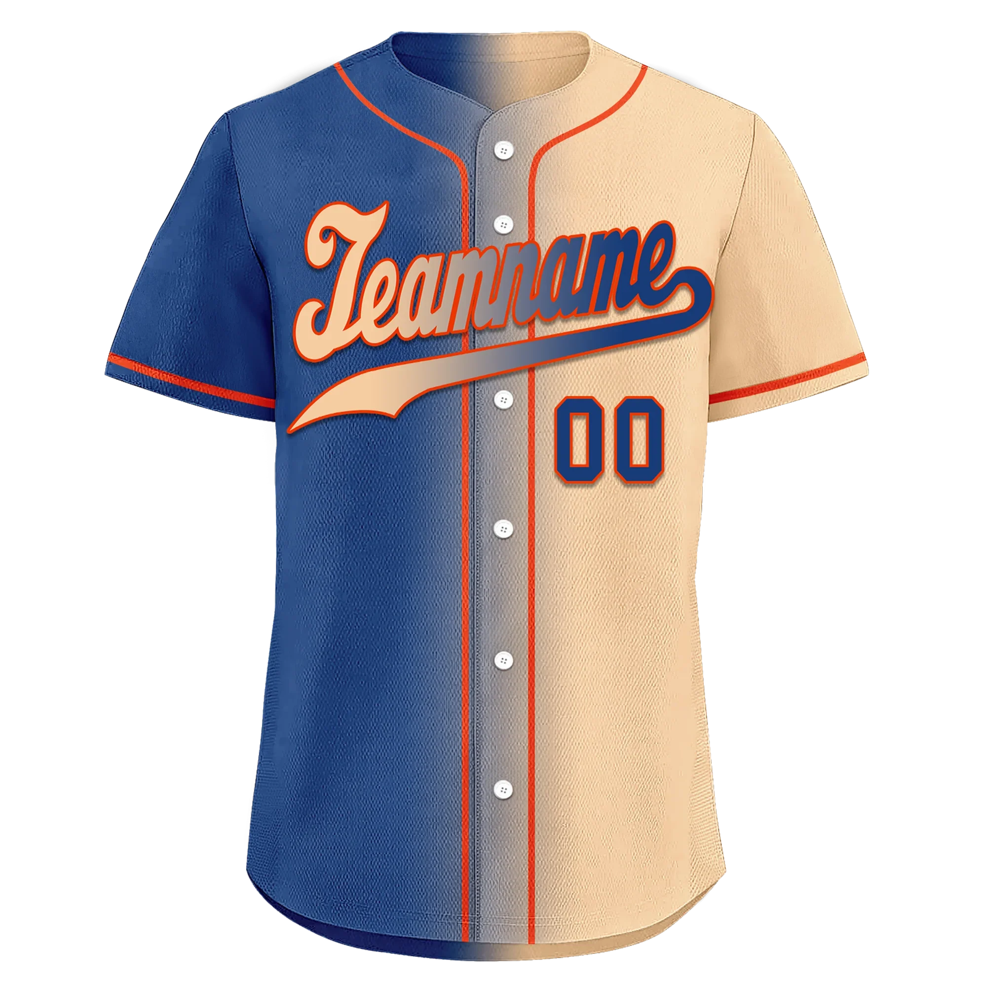 Custom Blue Beige Gradient Fashion Personalized Authentic Baseball Jersey BSBJ01-D0a7077 - Coolcustomize