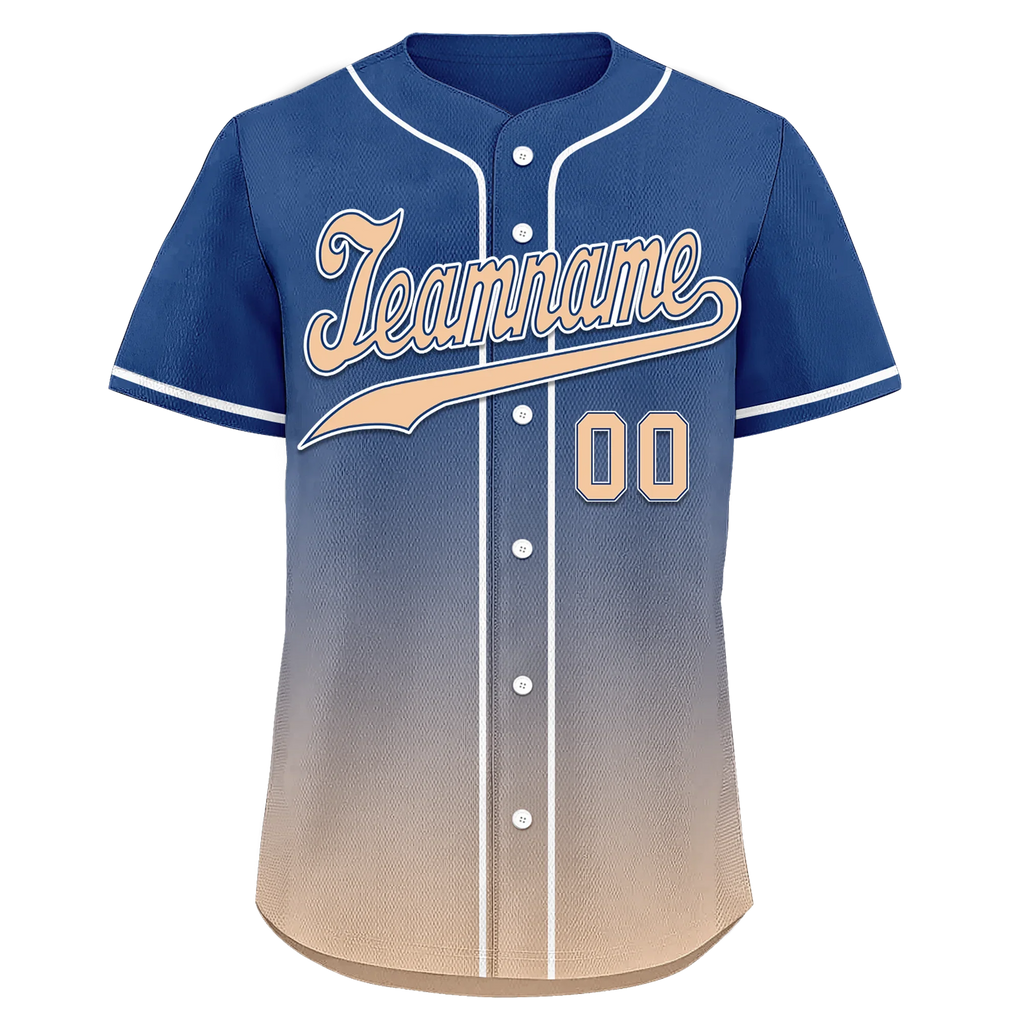 Custom Blue Beige Fade Fashion Personalized Authentic Baseball Jersey BSBJ01-D0a70da - Coolcustomize