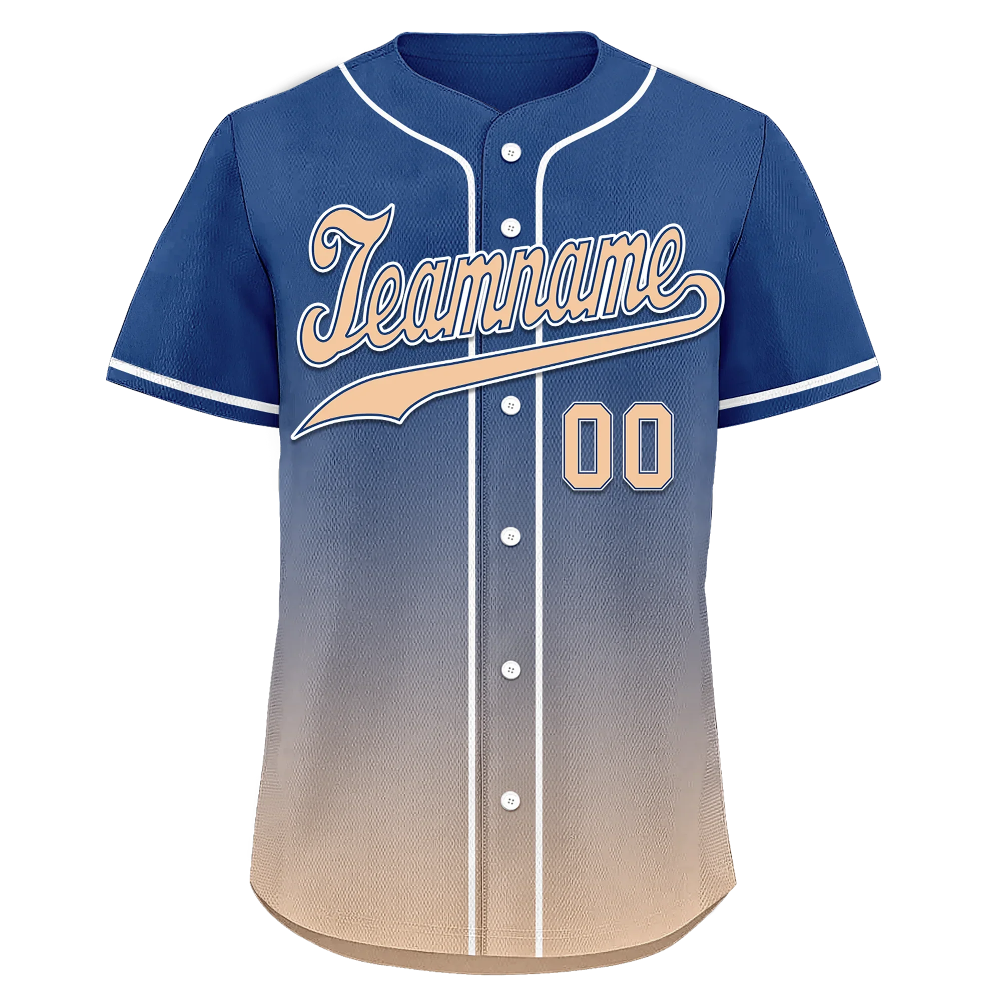 Custom Blue Beige Fade Fashion Personalized Authentic Baseball Jersey BSBJ01-D0a70da - Coolcustomize