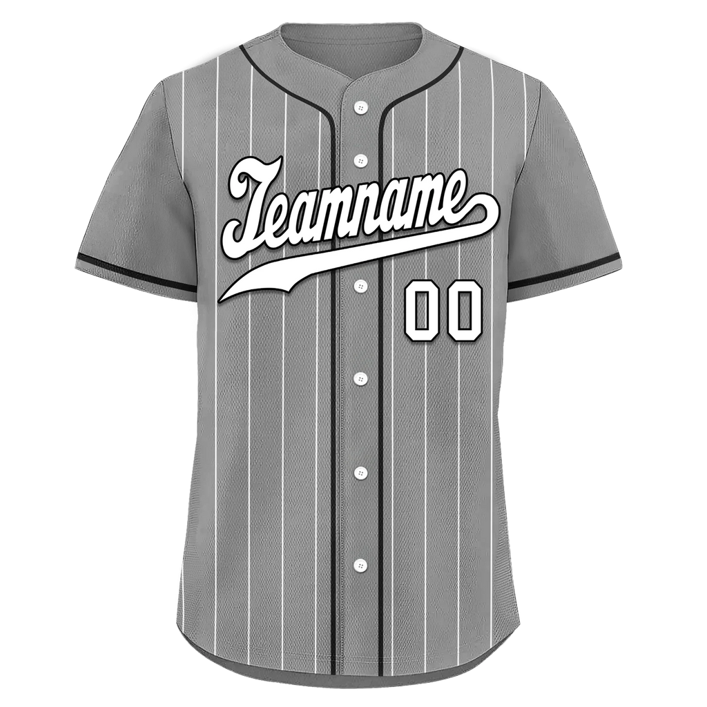Custom Gray Stripe Fashion Personalized Authentic Baseball Jersey BSBJ01-D017244 - Coolcustomize