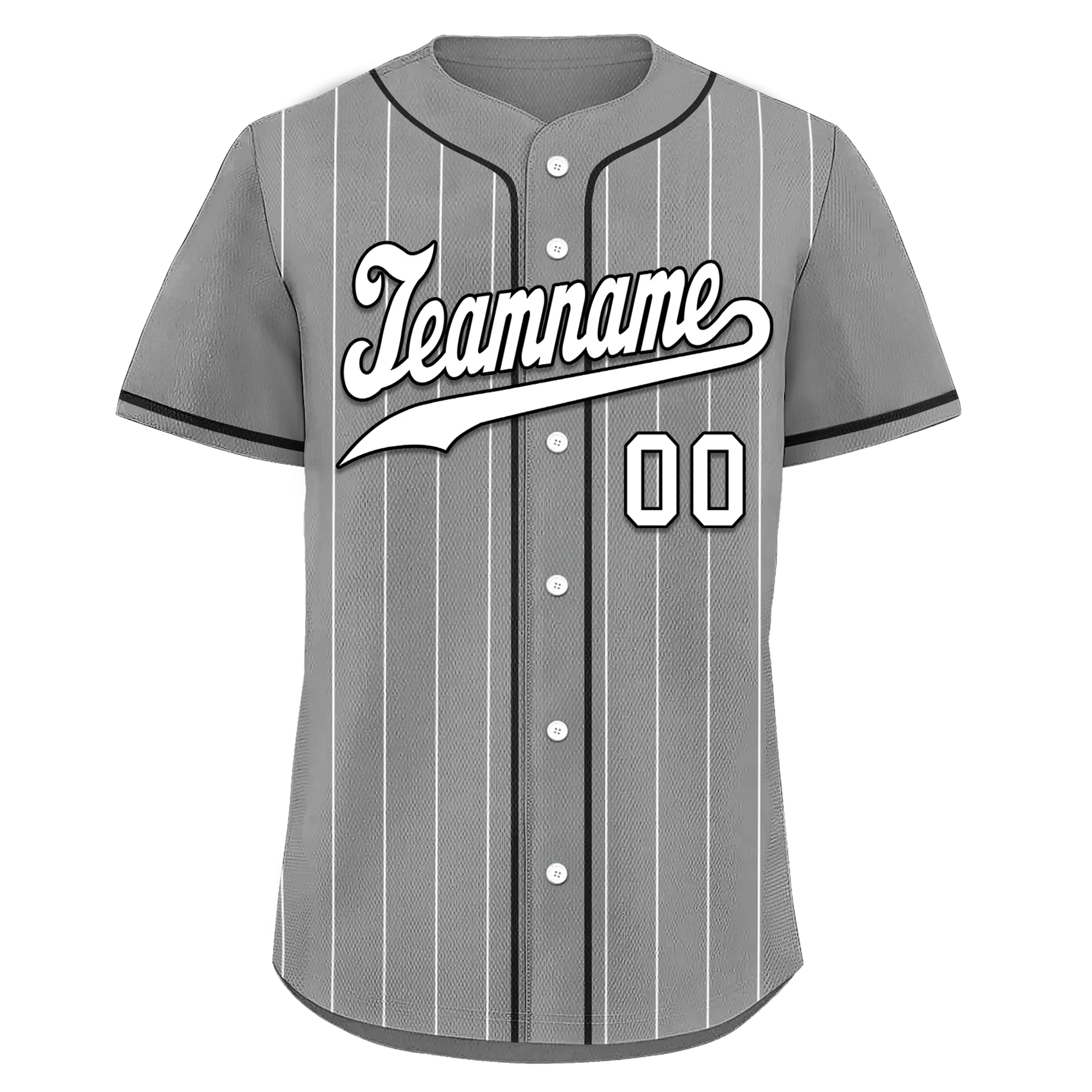 Custom Gray Stripe Fashion Personalized Authentic Baseball Jersey BSBJ01-D017244 - Coolcustomize