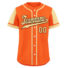 Custom Orange Yellow Raglan Sleeves Personalized Authentic Baseball Jersey BSBJ01-D017194