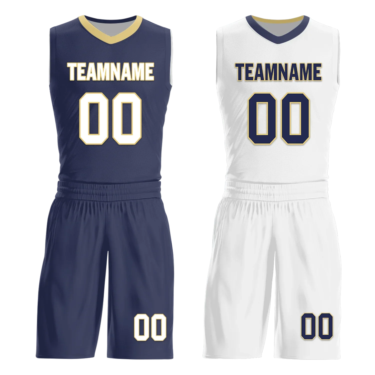 Custom Blue White Classic Style Reversible Basketball Uniform Personalized Ordinary BBJR-D017050 - Coolcustomize