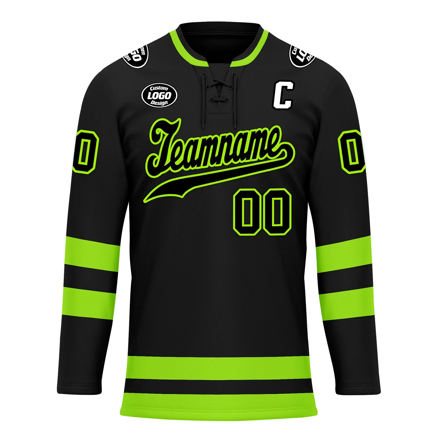 Custom Black Green Personalized Hockey Jersey HCKJ01-D0a70b8 - Coolcustomize