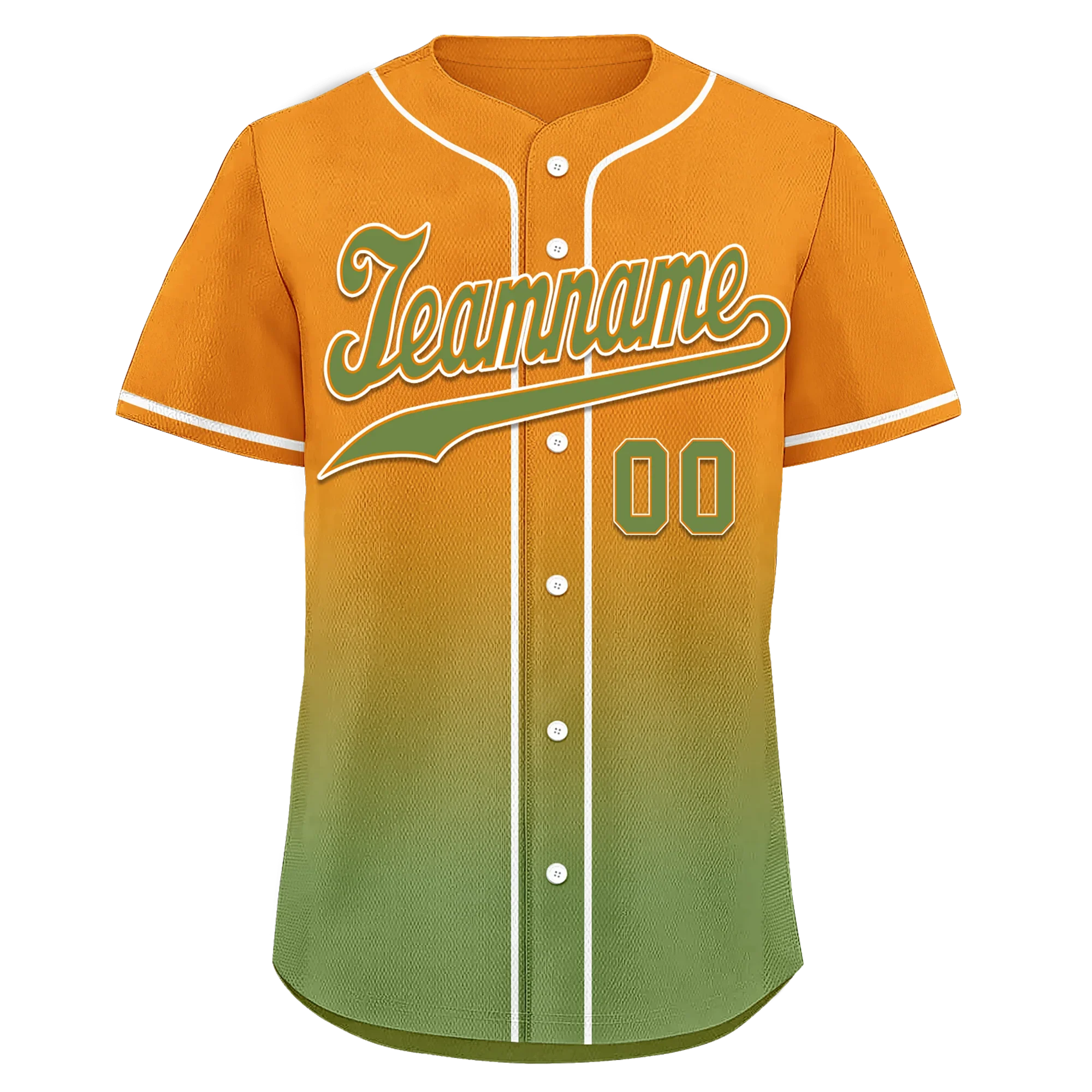 Custom Orange Green Fade Fashion Personalized Authentic Baseball Jersey BSBJ01-D0a70b9 - Coolcustomize
