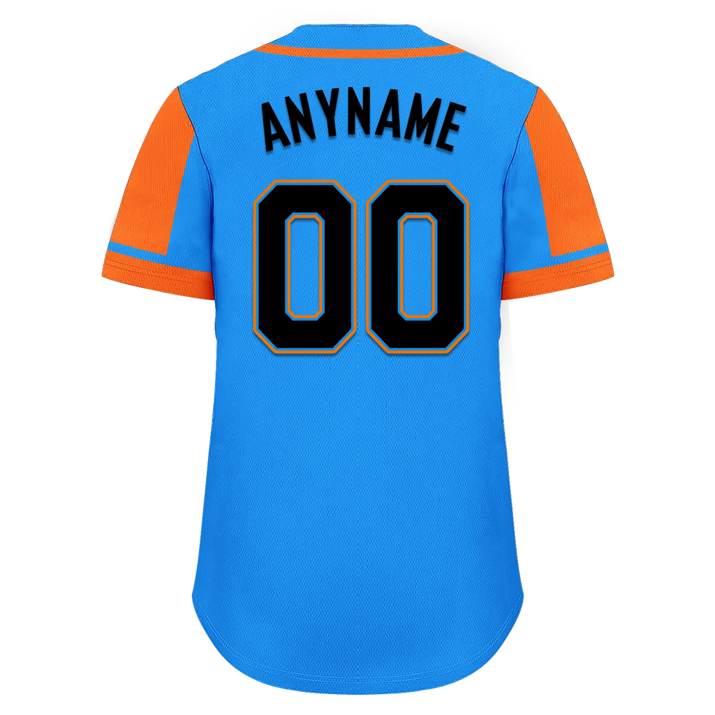Custom Blue Orange Raglan Sleeves Personalized Authentic Baseball Jersey BSBJ01-D017210 - Coolcustomize