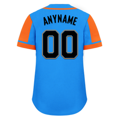 Custom Blue Orange Raglan Sleeves Personalized Authentic Baseball Jersey BSBJ01-D017210