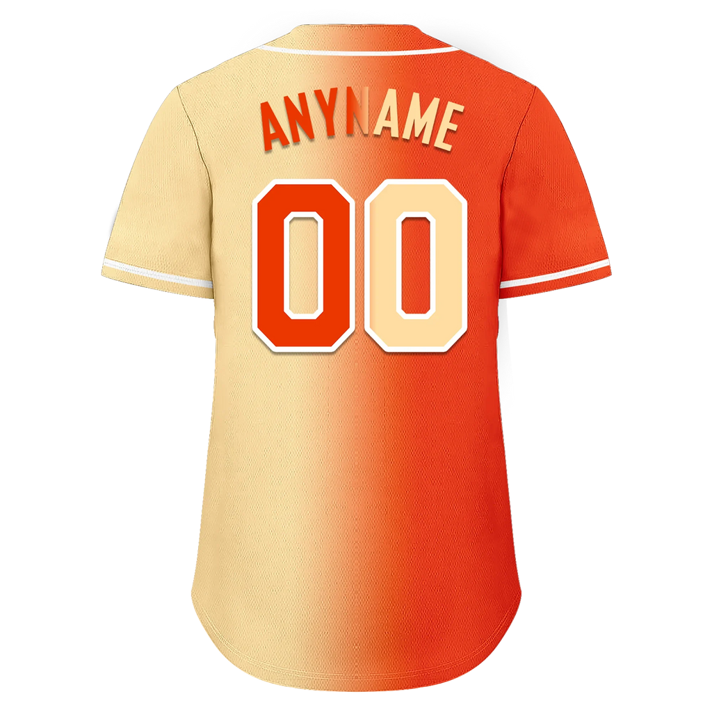 Custom Orange Beige Gradient Fashion Personalized Authentic Baseball Jersey BSBJ01-D0a707f - Coolcustomize
